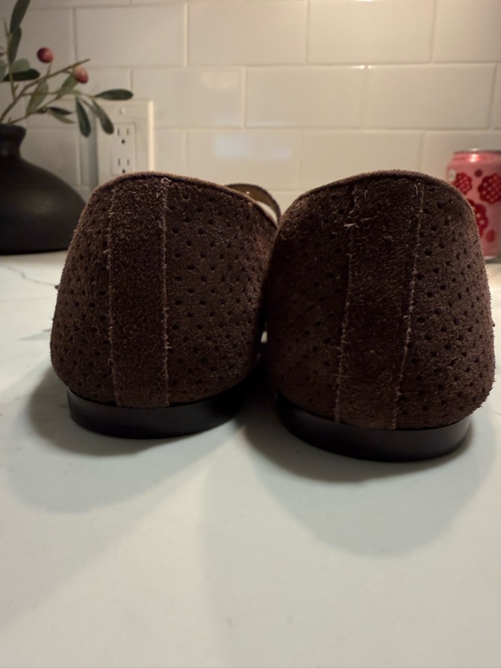 Dolce Vita Baylee Ballet Flats Brown Perforated Suede 7.5 - Picture 5 of 7